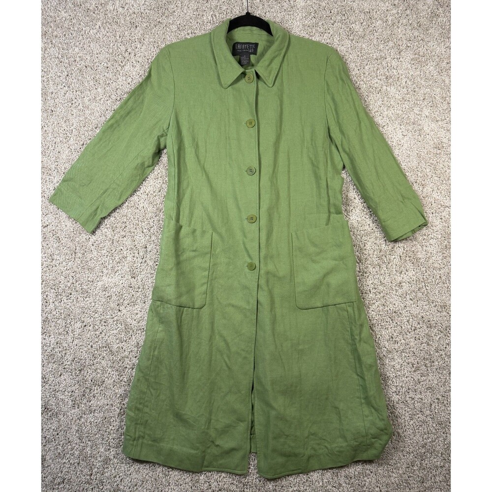 Lafayette 148 Linen dress Women size 8 Green